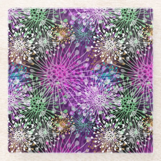 Vivid Spotty Pattern Glazen Onderzetter (Voorkant)
