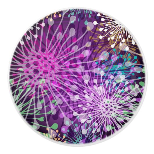 Vivid Spotty Pattern Keramische Knop (Voorkant)