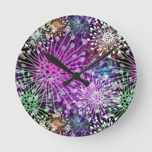 Vivid Spotty Pattern Ronde Klok (Voorkant)