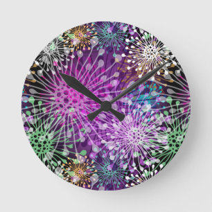 Vivid Spotty Pattern Ronde Klok