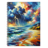Vivid Stormy Beach Painting Notebook Notitieboek (Voorkant)