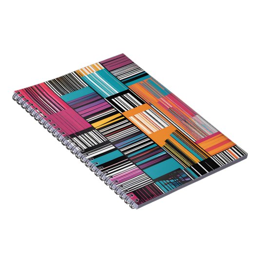 Vivid Stripes: Modern Abstract Notitieboek (Rechterzijde)