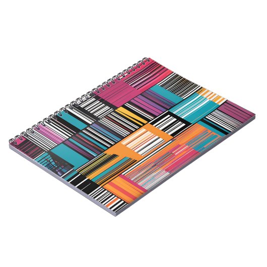 Vivid Stripes: Modern Abstract Notitieboek (Linkerzijde)