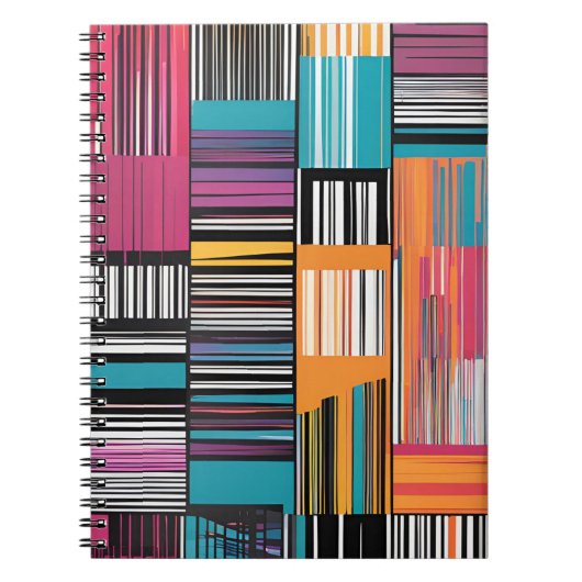 Vivid Stripes: Modern Abstract Notitieboek (Voorkant)