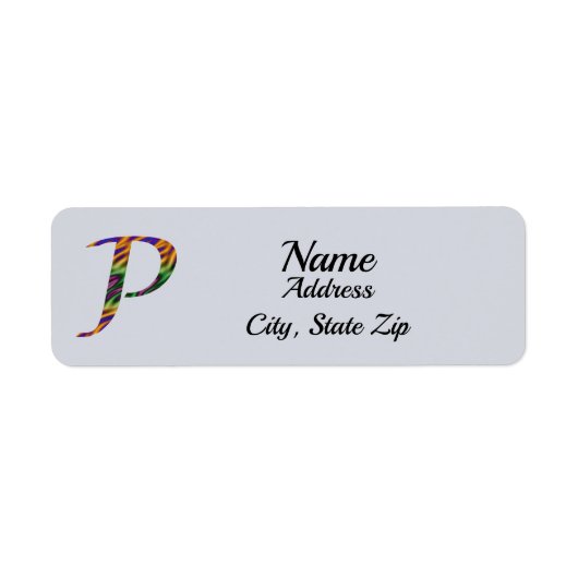 Vivid Stropdas-kleurstof Letter P Monogram Initiaa Etiket (Voorkant)