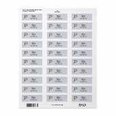 Vivid Stropdas-kleurstof Letter P Monogram Initiaa Etiket (Full Sheet)
