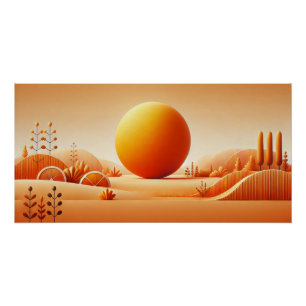 Vivid Tangerine Glow - Minimalistisch Wall Art Pos Perfect Poster