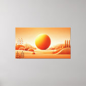 Vivid Tangerine Glow - Minimalistische kunst aan d Canvas Afdruk (Voorkant)