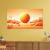 Vivid Tangerine Glow - Minimalistische kunst aan d Canvas Afdruk (Insitu (Woonkamer))