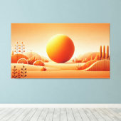 Vivid Tangerine Glow - Minimalistische kunst aan d Canvas Afdruk (Insitu (Houten vloer))