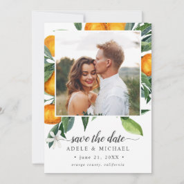 Vivid Tangerine Oranje Bouquet foto slaat de datum Save The Date