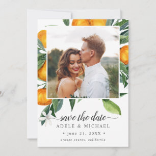 Vivid Tangerine Oranje Bouquet foto slaat de datum Save The Date