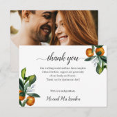 Vivid Tangerine Oranje Weddenschap foto bedankt (Voorkant / Achterkant)