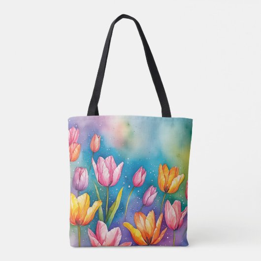 Vivid Tulips Canvas tas design (Achterkant)