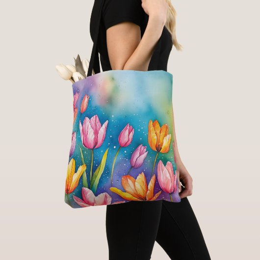 Vivid Tulips Canvas tas design (Dichtbij)