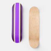 Vivid Two Tone Paars White Brown Racing Stripes Persoonlijk Skateboard (Voorkant)
