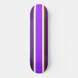 Vivid Two Tone Paars White Brown Racing Stripes Persoonlijk Skateboard