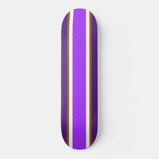 Vivid Two Tone Paars White Brown Racing Stripes Persoonlijk Skateboard (Voorkant)