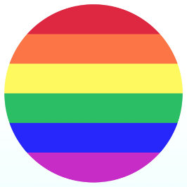 Vivid Vibrant Color Rainbow Stripes Gay Pride Flag Ronde Sticker