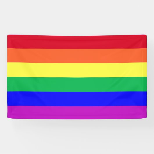Vivid Vibrant Colorful Gay Pride Rainbow Stripes Spandoek (Horizontaal)