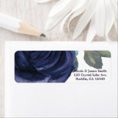 Vivid Vibrant Indigo Paars Blue Floral Weddenschap Etiket (Insitu)