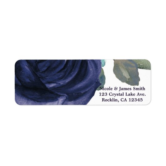 Vivid Vibrant Indigo Paars Blue Floral Weddenschap Etiket (Voorkant)