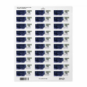 Vivid Vibrant Indigo Paars Blue Floral Weddenschap Etiket (Full Sheet)