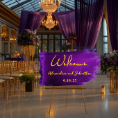 Vivid Violet Paarse en gouden acryl bruiloft Acryl Bord