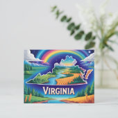 Vivid Virginia Conceptual Map Art Briefkaart (Staand voorkant)