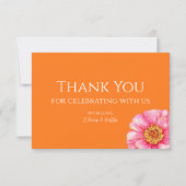 Vivid Vows Bold Floral Wedding Thank You Card Bedankkaart (Voorkant)