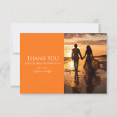 Vivid Vows Modern Photo Wedding Thank You Card Bedankkaart (Voorkant)