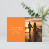 Vivid Vows Modern Photo Wedding Thank You Card Bedankkaart (Staand voorkant)