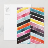 Vivid Waterverf Chevron I Briefkaart (Voorkant / Achterkant)