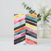 Vivid Waterverf Chevron I Briefkaart (Staand voorkant)