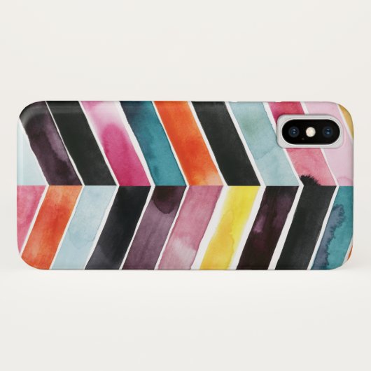Vivid Waterverf Chevron I Case-Mate iPhone Case (Achterkant (horizontaal))