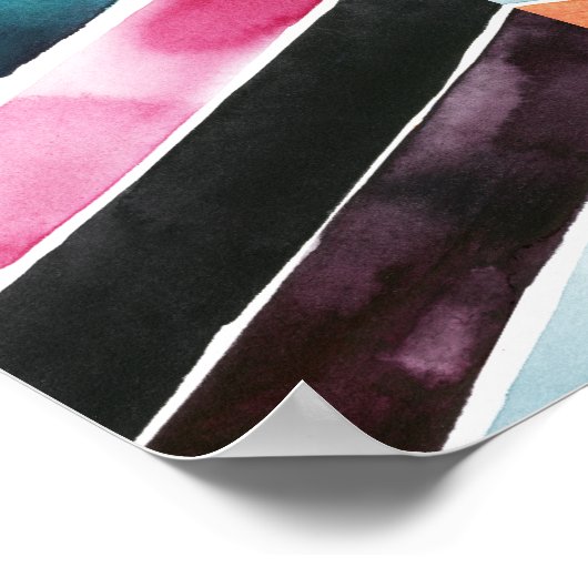 Vivid Waterverf Chevron I Poster (Hoek)