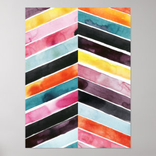 Vivid Waterverf Chevron I Poster