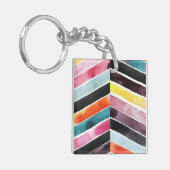 Vivid Waterverf Chevron I Sleutelhanger (Voorkant Links)