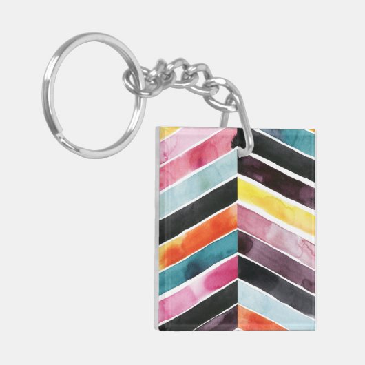 Vivid Waterverf Chevron I Sleutelhanger (Voorkant Links)