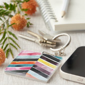 Vivid Waterverf Chevron I Sleutelhanger (Voorkant Rechts)