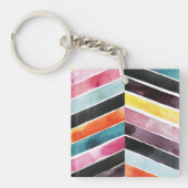 Vivid Waterverf Chevron I Sleutelhanger (Voorkant)