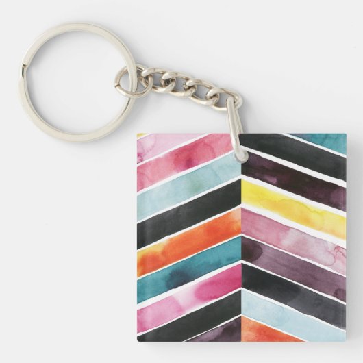 Vivid Waterverf Chevron I Sleutelhanger (Voorkant)