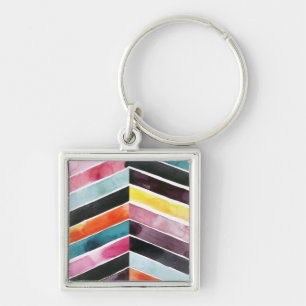Vivid Waterverf Chevron I Sleutelhanger