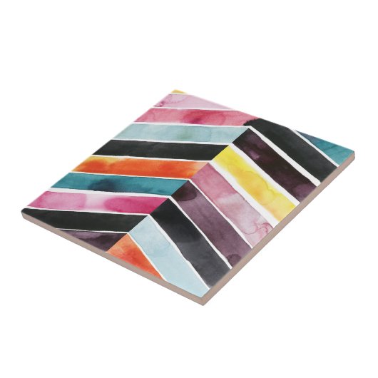 Vivid Waterverf Chevron I Tegeltje (Zijkant)