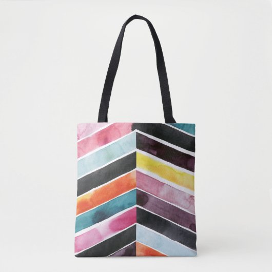 Vivid Waterverf Chevron I Tote Bag (Voorkant)