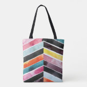 Vivid Waterverf Chevron I Tote Bag (Achterkant)