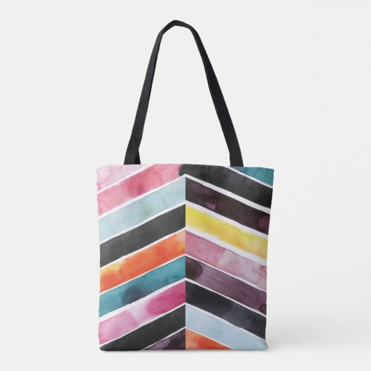 Vivid Waterverf Chevron I Tote Bag (Achterkant)