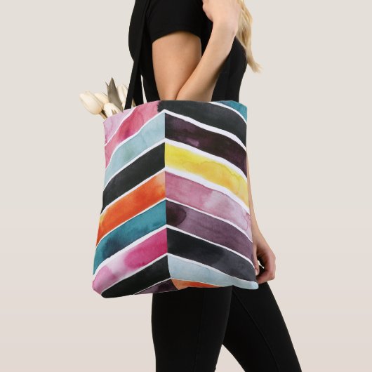 Vivid Waterverf Chevron I Tote Bag (Dichtbij)