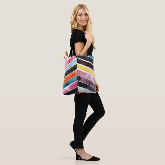 Vivid Waterverf Chevron I Tote Bag (Op model)