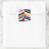 Vivid Waterverf Chevron I Vierkante Sticker (Tas)
